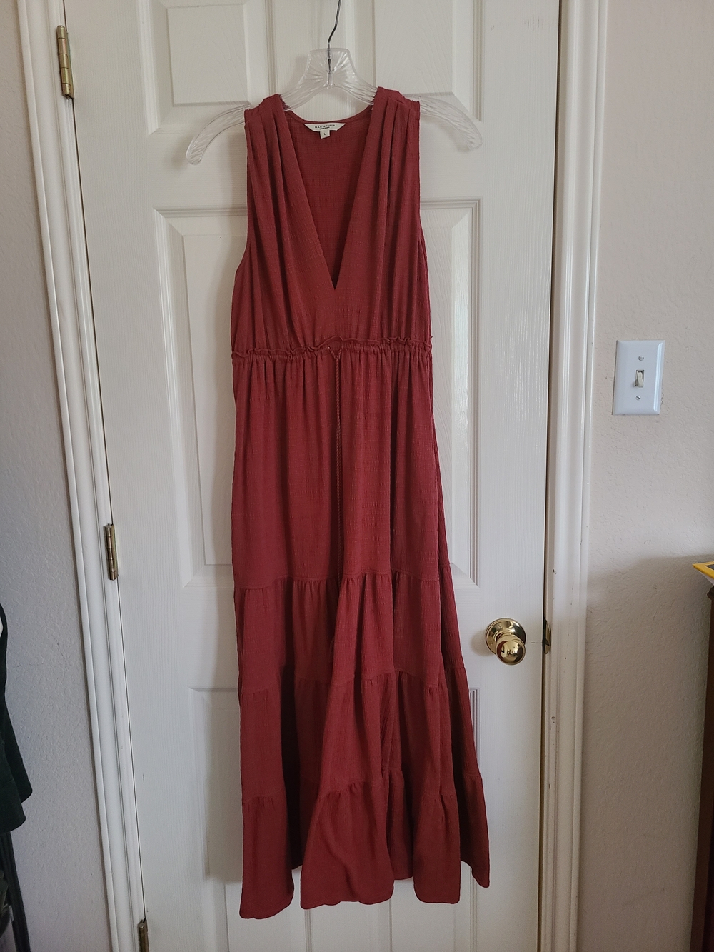 Max Studio Sleeveless boho style Maxi Dress in Rust Red